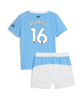 Billige Fotballdrakt Manchester City Rodri Hernandez #16 Replika Hjemmedraktsett Barn 2025-26 Kortermet (med bukser)